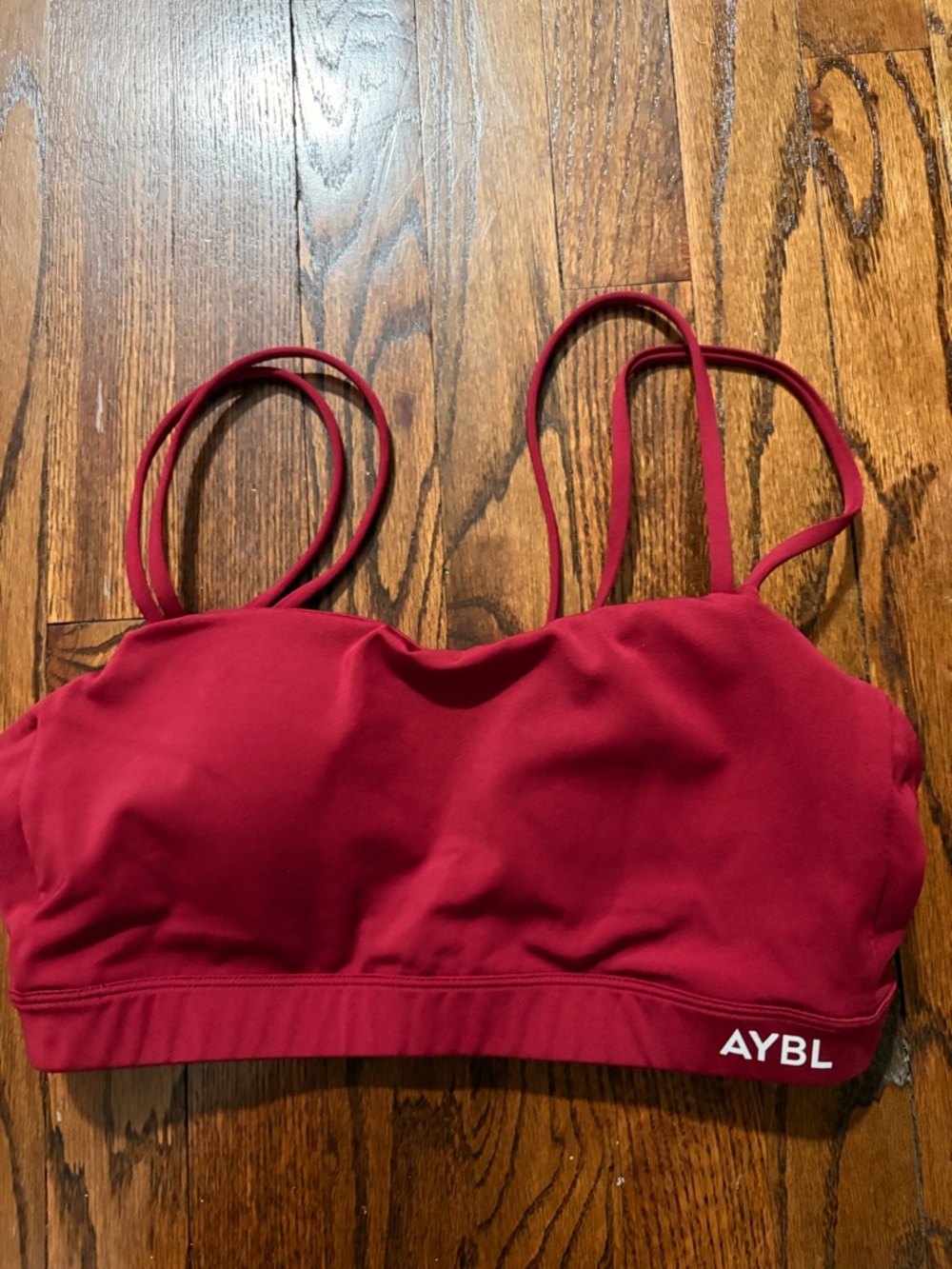 AYBL Strappy Sports Bra Burgundy Wine Women's L